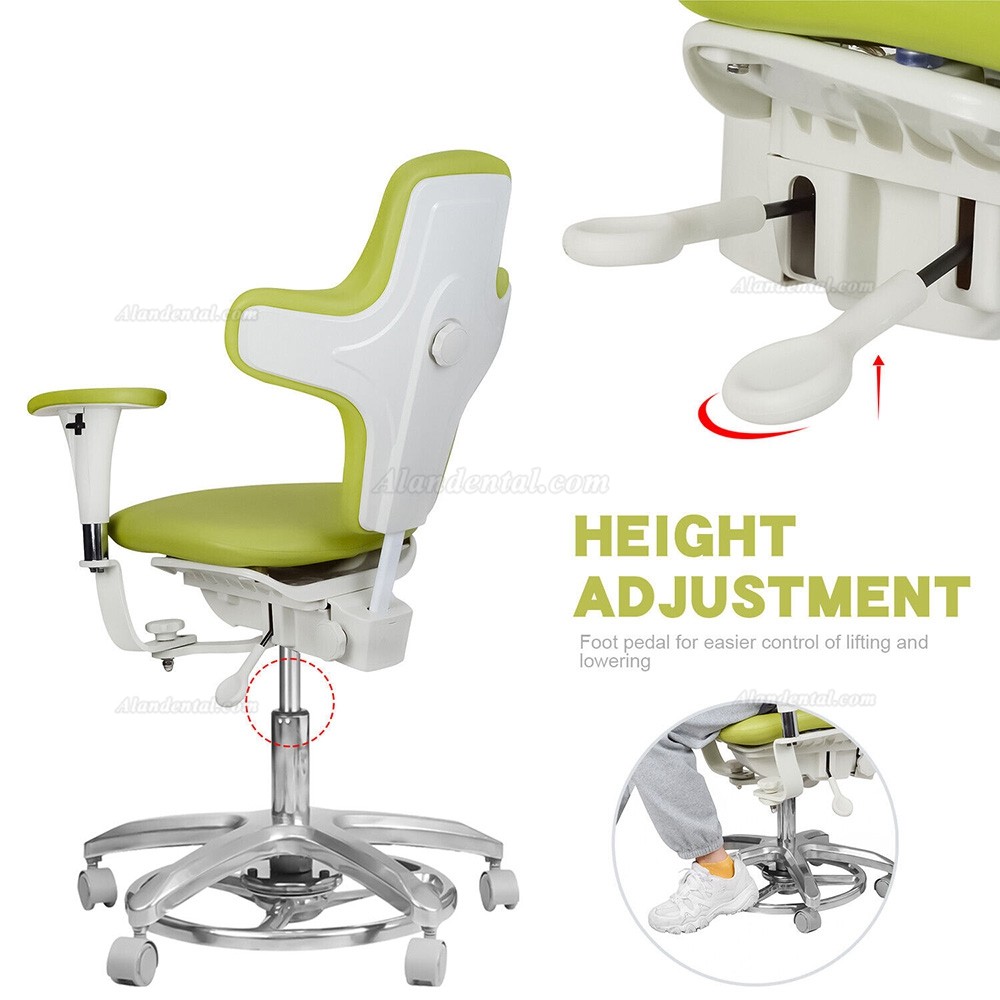 QIYUAN QY-MDS-E3 Dental Microscope Operator Stool Ergonomic Dentist Stool PU Leather Dynamic Seat